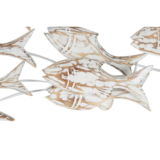 45" White Wood Coastal Wall Decor